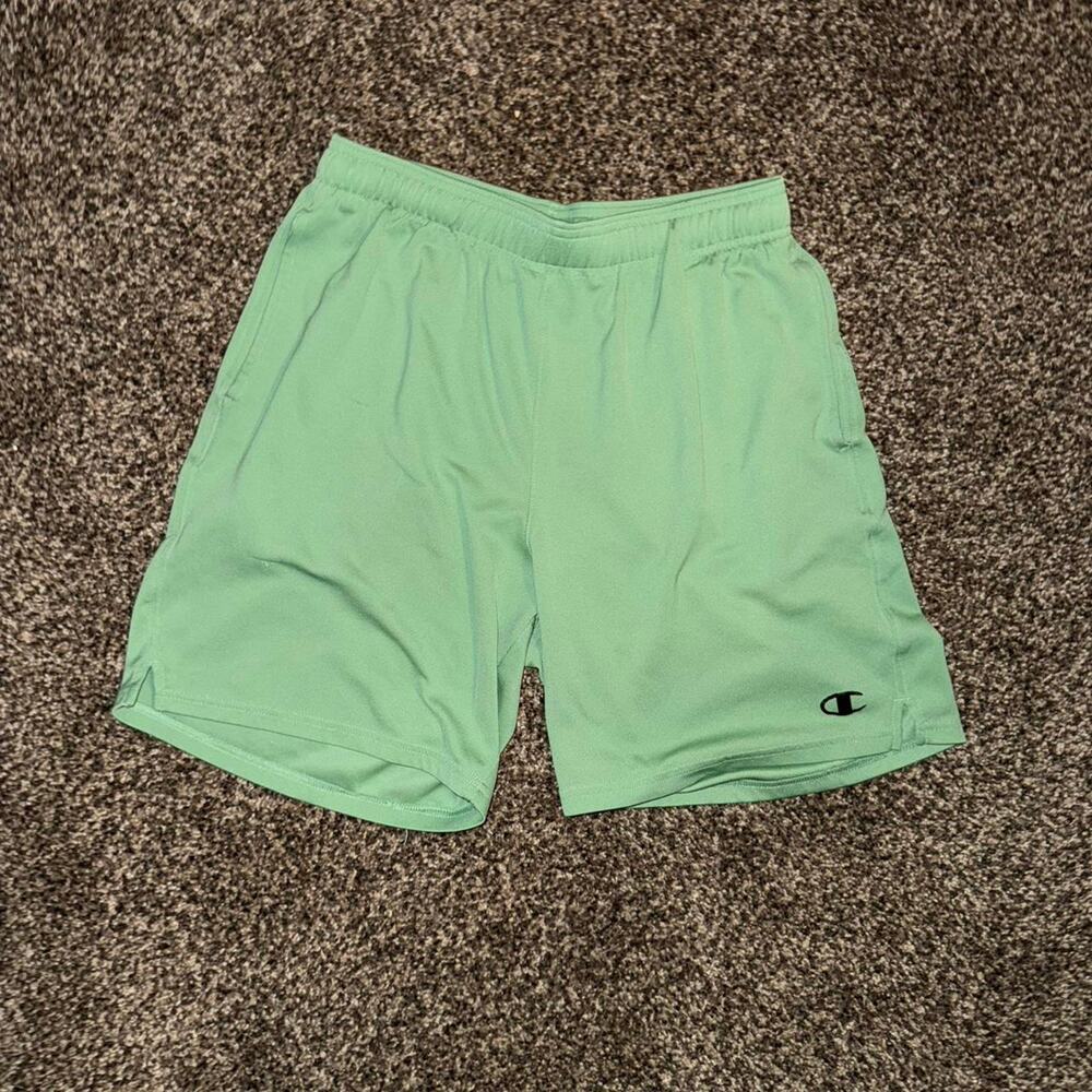 Champion Green Athletic Shorts Lightweight Elastic Waist